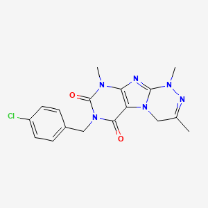 molecular formula C17H17ClN6O2 B2605388 7-(4-氯苄基)-1,3,9-三甲基-1,4-二氢-[1,2,4]三唑[3,4-f]嘧啶-6,8(7H,9H)-二酮 CAS No. 919008-03-0