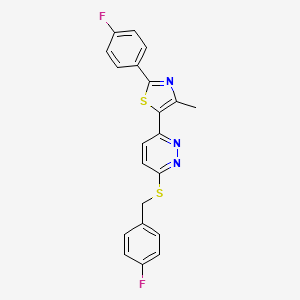 5-(6-((4-Fluorobenzyl)thio)pyridazin-3-yl)-2-(4-fluorophenyl)-4-methylthiazole