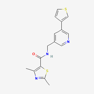2,4-dimethyl-N-((5-(thiophen-3-yl)pyridin-3-yl)methyl)thiazole-5-carboxamide