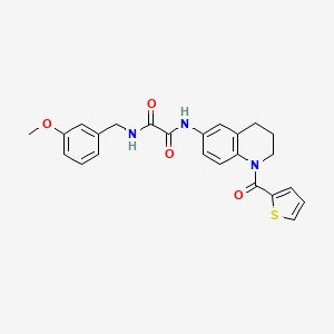 molecular formula C24H23N3O4S B2605434 N1-(3-methoxybenzyl)-N2-(1-(thiophene-2-carbonyl)-1,2,3,4-tetrahydroquinolin-6-yl)oxalamide CAS No. 899983-37-0