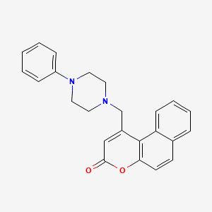 molecular formula C24H22N2O2 B2605438 1-[(4-Phenylpiperazin-1-yl)methyl]benzo[f]chromen-3-one CAS No. 849920-70-3