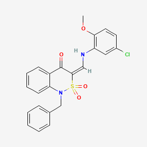 molecular formula C23H19ClN2O4S B2605446 (3E)-1-benzyl-3-{[(5-chloro-2-methoxyphenyl)amino]methylidene}-1H-2,1-benzothiazin-4(3H)-one 2,2-dioxide CAS No. 893314-78-8