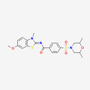 (E)-4-((2,6-dimethylmorpholino)sulfonyl)-N-(6-methoxy-3-methylbenzo[d]thiazol-2(3H)-ylidene)benzamide