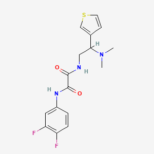 molecular formula C16H17F2N3O2S B2605458 N'-(3,4-difluorophenyl)-N-[2-(dimethylamino)-2-(thiophen-3-yl)ethyl]ethanediamide CAS No. 946328-46-7