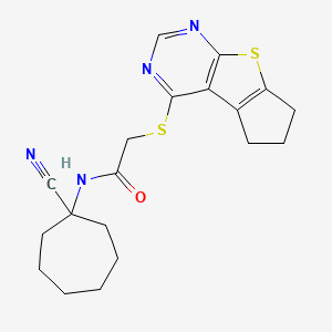 N-(1-cyanocycloheptyl)-2-{7-thia-9,11-diazatricyclo[6.4.0.0^{2,6}]dodeca-1(12),2(6),8,10-tetraen-12-ylsulfanyl}acetamide