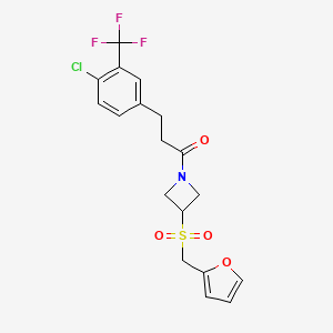 3-(4-Chloro-3-(trifluoromethyl)phenyl)-1-(3-((furan-2-ylmethyl)sulfonyl)azetidin-1-yl)propan-1-one