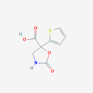 molecular formula C8H7NO4S B2605467 2-Oxo-5-thiophen-2-yl-1,3-oxazolidine-5-carboxylic acid CAS No. 2248290-01-7