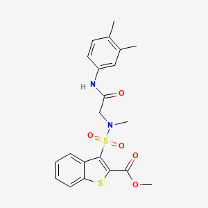 molecular formula C21H22N2O5S2 B2605490 methyl 3-({[(3,4-dimethylphenyl)carbamoyl]methyl}(methyl)sulfamoyl)-1-benzothiophene-2-carboxylate CAS No. 946368-98-5