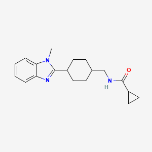 molecular formula C19H25N3O B2605504 N-{[4-(1-methyl-1H-1,3-benzodiazol-2-yl)cyclohexyl]methyl}cyclopropanecarboxamide CAS No. 1235305-27-7