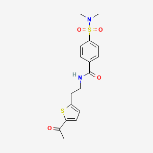 molecular formula C17H20N2O4S2 B2605510 N-[2-(5-acetylthiophen-2-yl)ethyl]-4-(dimethylsulfamoyl)benzamide CAS No. 2034570-39-1