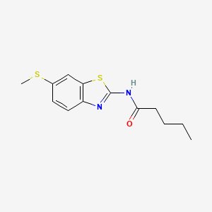 molecular formula C13H16N2OS2 B2605564 N-(6-(methylthio)benzo[d]thiazol-2-yl)pentanamide CAS No. 942002-47-3