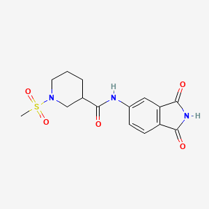 molecular formula C15H17N3O5S B2605572 N-(1,3-dioxoisoindolin-5-yl)-1-(methylsulfonyl)piperidine-3-carboxamide CAS No. 1060218-34-9