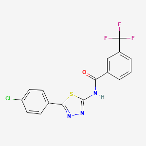 molecular formula C16H9ClF3N3OS B2605643 N-[5-(4-chlorophenyl)-1,3,4-thiadiazol-2-yl]-3-(trifluoromethyl)benzamide CAS No. 392245-03-3