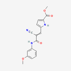 molecular formula C17H15N3O4 B2605656 methyl 5-{2-cyano-2-[(3-methoxyphenyl)carbamoyl]eth-1-en-1-yl}-1H-pyrrole-2-carboxylate CAS No. 1376446-76-2