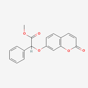 molecular formula C18H14O5 B2605684 Methyl 2-(2-oxochromen-7-yl)oxy-2-phenylacetate CAS No. 670243-49-9