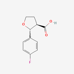 molecular formula C11H11FO3 B2605707 (2R,3R)-2-(4-Fluorophenyl)oxolane-3-carboxylic acid CAS No. 2227755-33-9