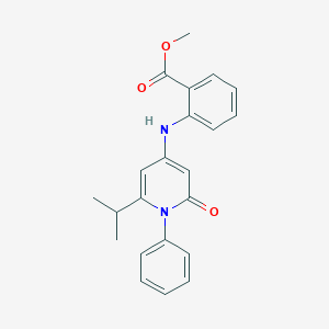 molecular formula C22H22N2O3 B2605767 Methyl 2-((6-isopropyl-2-oxo-1-phenyl-1,2-dihydropyridin-4-yl)amino)benzoate CAS No. 1831094-06-4