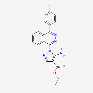 molecular formula C20H16FN5O2 B2605784 ethyl 5-amino-1-(4-(4-fluorophenyl)phthalazin-1-yl)-1H-pyrazole-4-carboxylate CAS No. 896355-87-6