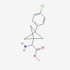 molecular formula C14H16ClNO2 B2605817 Methyl 2-amino-2-[3-(4-chlorophenyl)-1-bicyclo[1.1.1]pentanyl]acetate CAS No. 2287267-87-0