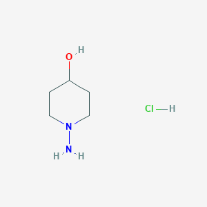 molecular formula C5H13ClN2O B2605859 1-Aminopiperidin-4-ol hydrochloride CAS No. 2171972-13-5