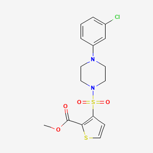 molecular formula C16H17ClN2O4S2 B2605920 Methyl 3-{[4-(3-chlorophenyl)piperazin-1-yl]sulfonyl}thiophene-2-carboxylate CAS No. 895262-30-3