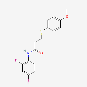 B2605942 N-(2,4-difluorophenyl)-3-((4-methoxyphenyl)thio)propanamide CAS No. 941908-87-8