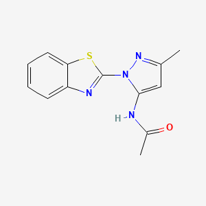 molecular formula C13H12N4OS B2605943 N-(1-(benzo[d]thiazol-2-yl)-3-methyl-1H-pyrazol-5-yl)acetamide CAS No. 882220-22-6