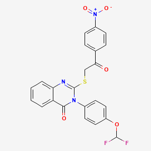 3-[4-(Difluoromethoxy)phenyl]-2-[2-(4-nitrophenyl)-2-oxoethyl]sulfanylquinazolin-4-one
