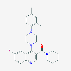 (4-(4-(2,4-Dimethylphenyl)piperazin-1-yl)-6-fluoroquinolin-3-yl)(piperidin-1-yl)methanone