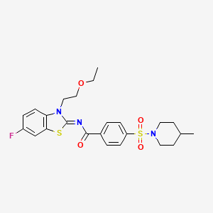 (Z)-N-(3-(2-ethoxyethyl)-6-fluorobenzo[d]thiazol-2(3H)-ylidene)-4-((4-methylpiperidin-1-yl)sulfonyl)benzamide