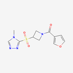 furan-3-yl(3-((4-methyl-4H-1,2,4-triazol-3-yl)sulfonyl)azetidin-1-yl)methanone