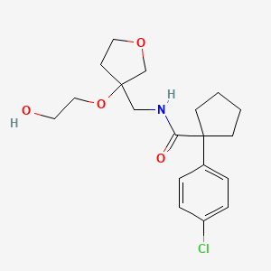 1-(4-chlorophenyl)-N-((3-(2-hydroxyethoxy)tetrahydrofuran-3-yl)methyl)cyclopentane-1-carboxamide