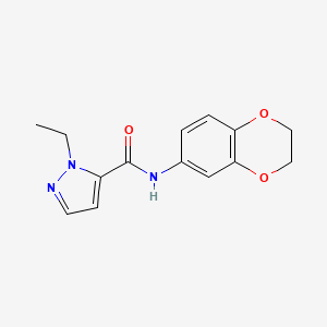molecular formula C14H15N3O3 B2606082 N-(2,3-dihydro-1,4-benzodioxin-6-yl)-1-ethyl-1H-pyrazole-5-carboxamide CAS No. 1017992-76-5