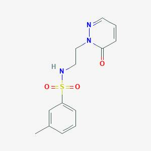 molecular formula C13H15N3O3S B2606089 3-methyl-N-(2-(6-oxopyridazin-1(6H)-yl)ethyl)benzenesulfonamide CAS No. 1021219-15-7