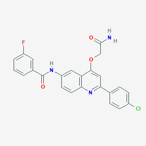 molecular formula C24H17ClFN3O3 B2606131 N-[4-(carbamoylmethoxy)-2-(4-chlorophenyl)quinolin-6-yl]-3-fluorobenzamide CAS No. 1207033-30-4