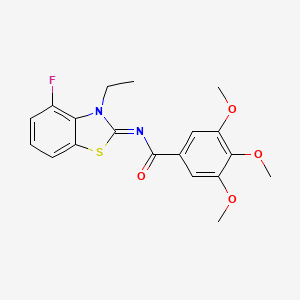 molecular formula C19H19FN2O4S B2606147 N-[(2Z)-3-ethyl-4-fluoro-2,3-dihydro-1,3-benzothiazol-2-ylidene]-3,4,5-trimethoxybenzamide CAS No. 868371-33-9