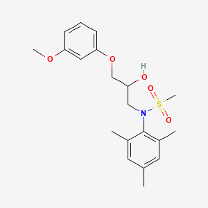 molecular formula C20H27NO5S B2606168 N-[2-hydroxy-3-(3-methoxyphenoxy)propyl]-N-(2,4,6-trimethylphenyl)methanesulfonamide CAS No. 1040644-00-5