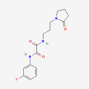 molecular formula C15H18FN3O3 B2606263 N1-(3-fluorophenyl)-N2-(3-(2-oxopyrrolidin-1-yl)propyl)oxalamide CAS No. 886900-42-1
