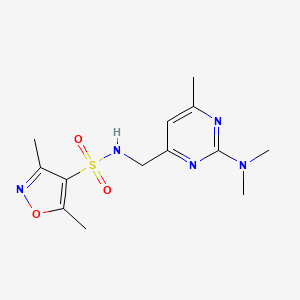 B2606279 N-((2-(dimethylamino)-6-methylpyrimidin-4-yl)methyl)-3,5-dimethylisoxazole-4-sulfonamide CAS No. 1797814-67-5