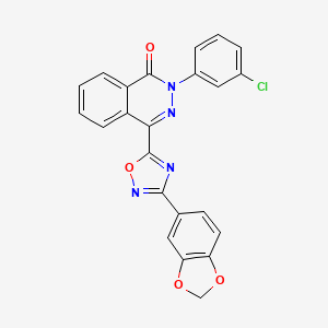 molecular formula C23H13ClN4O4 B2606294 4-[3-(2H-1,3-benzodioxol-5-yl)-1,2,4-oxadiazol-5-yl]-2-(3-chlorophenyl)-1,2-dihydrophthalazin-1-one CAS No. 1291862-60-6