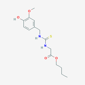 molecular formula C15H22N2O4S B026063 Glycine, N-(vanillylthiocarbamoyl)-, butyl ester CAS No. 101516-99-8