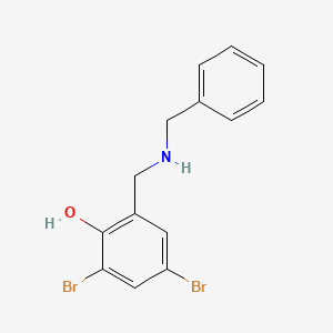 molecular formula C14H13Br2NO B2606336 2-[(benzylamino)methyl]-4,6-dibromophenol CAS No. 478040-88-9
