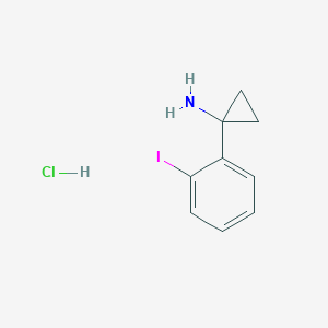 molecular formula C9H11ClIN B2606352 1-(2-Iodophenyl)cyclopropan-1-amine;hydrochloride CAS No. 1892723-47-5