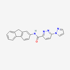 molecular formula C21H15N5O B2606426 N-(9H-fluoren-2-yl)-6-(1H-pyrazol-1-yl)pyridazine-3-carboxamide CAS No. 1351618-50-2
