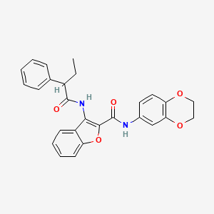 molecular formula C27H24N2O5 B2606434 N-(2,3-dihydro-1,4-benzodioxin-6-yl)-3-(2-phenylbutanamido)-1-benzofuran-2-carboxamide CAS No. 888468-49-3