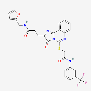N-[(furan-2-yl)methyl]-3-{3-oxo-5-[({[3-(trifluoromethyl)phenyl]carbamoyl}methyl)sulfanyl]-2H,3H-imidazo[1,2-c]quinazolin-2-yl}propanamide