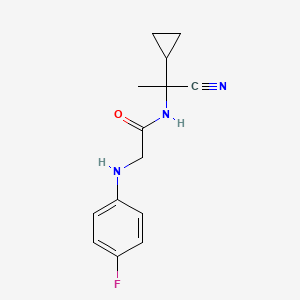 molecular formula C14H16FN3O B2606463 N-(1-Cyano-1-cyclopropylethyl)-2-(4-fluoroanilino)acetamide CAS No. 1210148-10-9