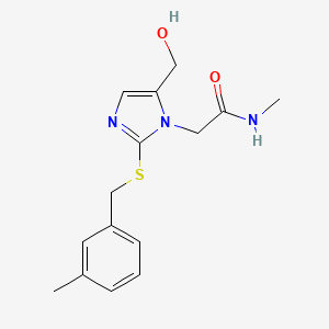 2-(5-(hydroxymethyl)-2-((3-methylbenzyl)thio)-1H-imidazol-1-yl)-N-methylacetamide