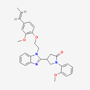 1-(2-methoxyphenyl)-4-[1-(2-{2-methoxy-4-[(1E)-prop-1-en-1-yl]phenoxy}ethyl)-1H-benzimidazol-2-yl]pyrrolidin-2-one
