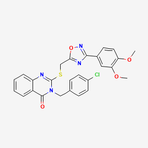 3-(4-chlorobenzyl)-2-(((3-(3,4-dimethoxyphenyl)-1,2,4-oxadiazol-5-yl)methyl)thio)quinazolin-4(3H)-one